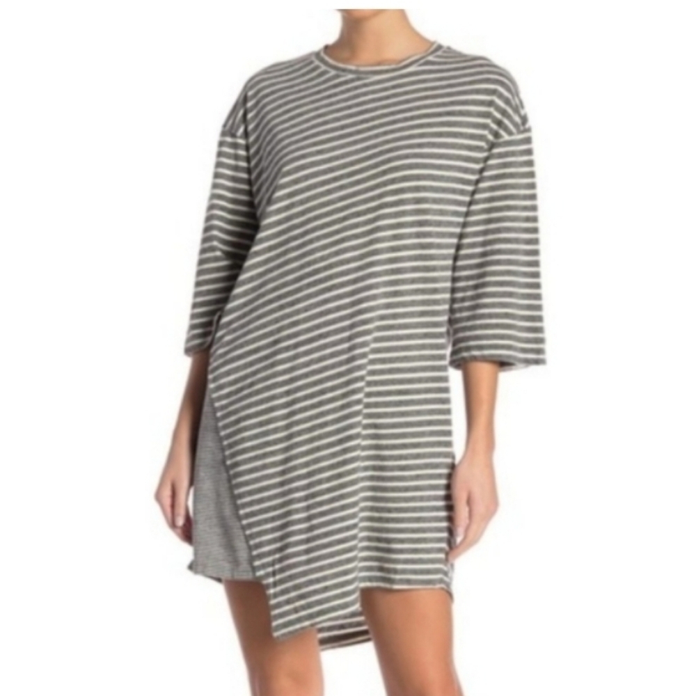 Current/Elliott stripped asymmetrical shirt dress